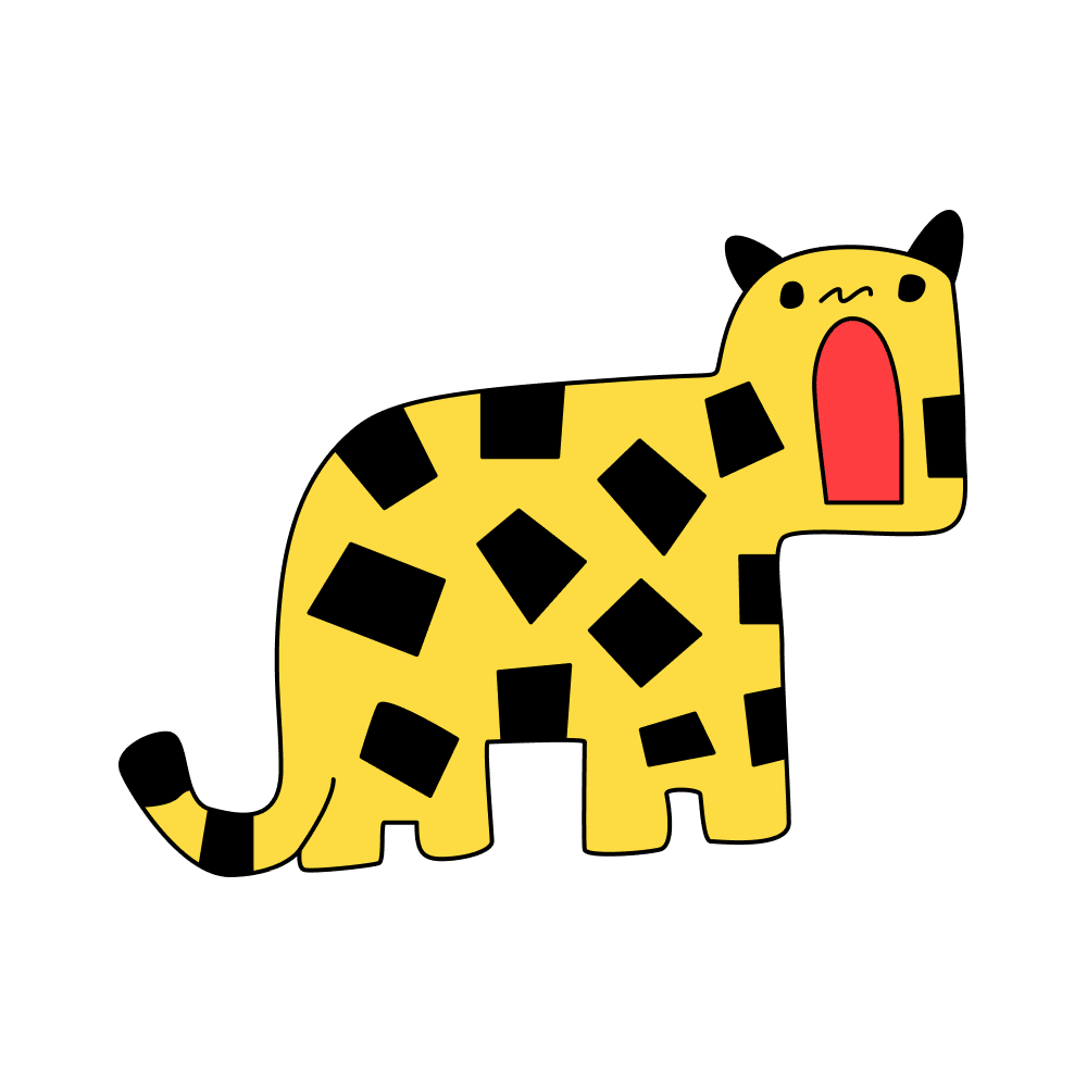 Cartoon Leopard with Open Mouth_filled